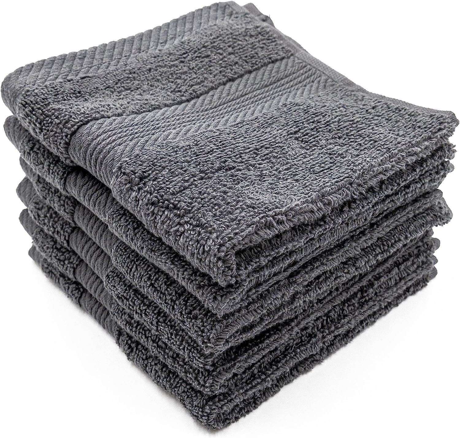 Washcloth Set 100 Soft Cotton Zero 16 Single Ring Spun Premium Washcloths Face Towel (Stone