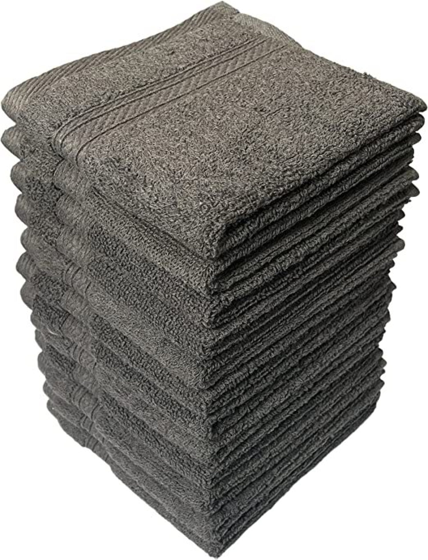 Washcloths, 12 Pack, 100 Ring Spun Cotton Wash Cloths for Body and