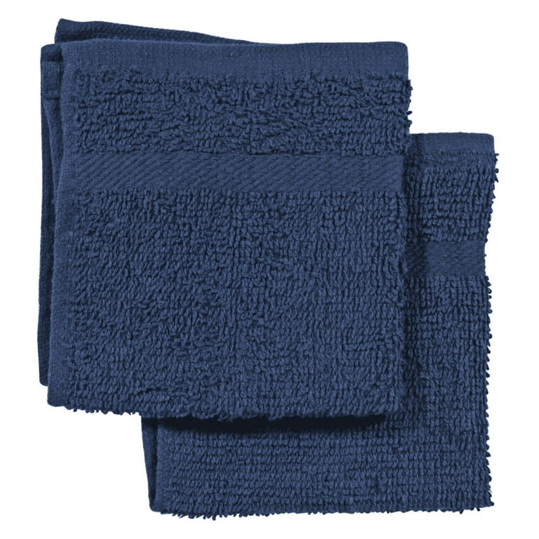 Washcloths 2- ct Packs, 12x12 in - Towel Blue Cotton Washcloths - 6 Pack