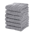 thumbnail image 1 of Washcloths 6 Pack - Soft Cotton Wash Cloths for Sensitive Skin - Large, Gentle, Absorbent Infant Essentials for Adults and Kids (Gray), 1 of 7