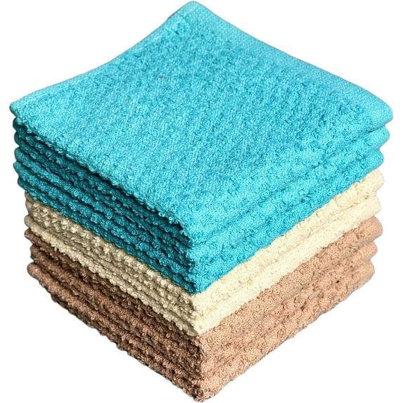 Washcloths Set of 8 - Popcorn Weave Wash Cloth Designed to Exfoliate ...