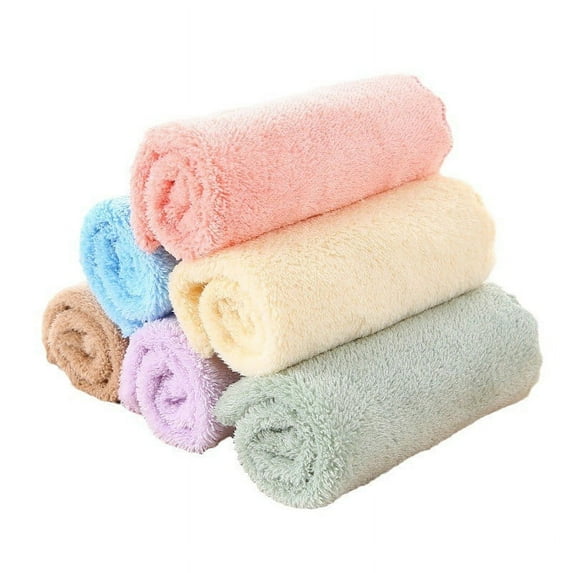 Washcloths Soft & Highly Absorbent Coral Fleece, Reusable Cleaning Rugs Multipurpose Use As Bath Fitness, Spa, Facial, Fingertip Towel for Sensitive Skin