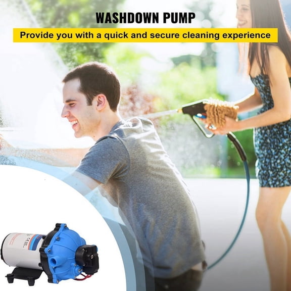Washdown Pump 24V RV Water Pump 5.5 GPM 70 PSI Max. Lift Self Priming for Marine Deck, Yacht, Caravan Boat