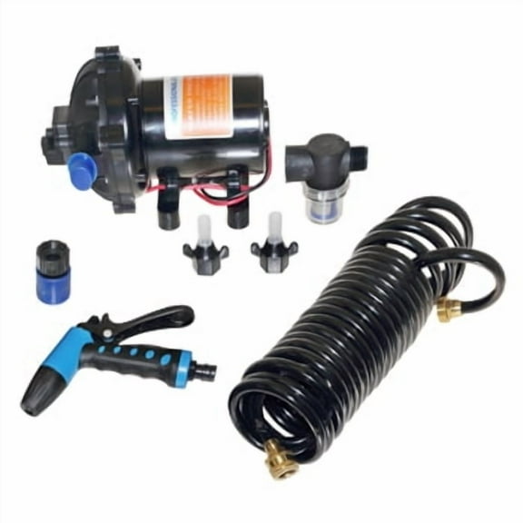 Washdown Pump Kit 60PSI 5GPM 12V Hose/Nozzle and FittingsPro #: WDKIT50 X-Ref #: