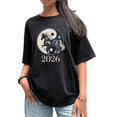 thumbnail image 1 of Washed 2026 Horse Theme Blue Graphic Tee T Shirt Tops Regular Fit Short Sleeve Round Neck Black S-2XL Plus Size, 1 of 5