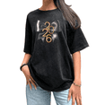 thumbnail image 1 of Washed 2026 Silver Bow Theme Gold Accent Graphic Tee T Shirt Tops Cotton Short Sleeve Round Neck Black S-2XL Plus Size, 1 of 5