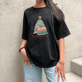 thumbnail image 1 of Women Washed Women 's All Booked For Christmas Graphic Tee T Shirt Top for Readers round-neck short-sleeved black S-2XL Plus size, 1 of 5