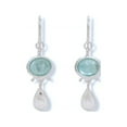 thumbnail image 1 of Washed Aqua Roman Glass Earrings with Pear Drop St, 1 of 1