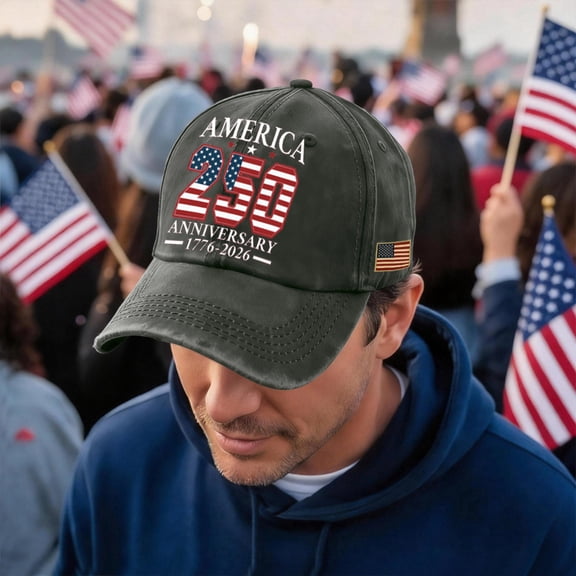 Washed Baseball Cap 4th of July Decorations,Unisex Distressed Patriotic Vintage Independence Day Hat, Red White Blue Memorial Day Headwear 1776-2026
