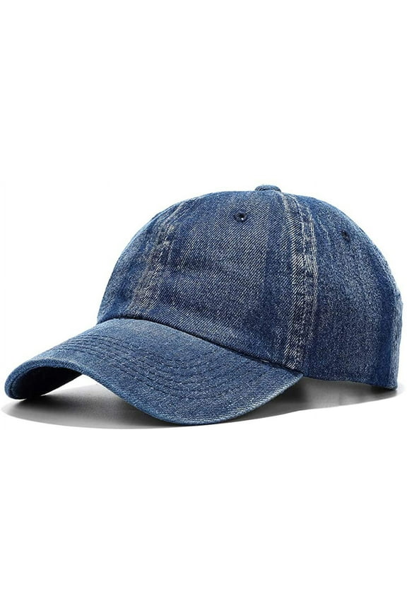 Washed Baseball Cap Distressed Denim Cotton Dad Hat Adjustable Polo Trucker Unisex Style Hat