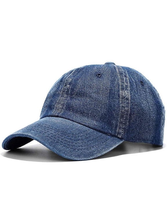 Washed Baseball Cap Distressed Denim Cotton Dad Hat Adjustable Polo Trucker Unisex Style Hat