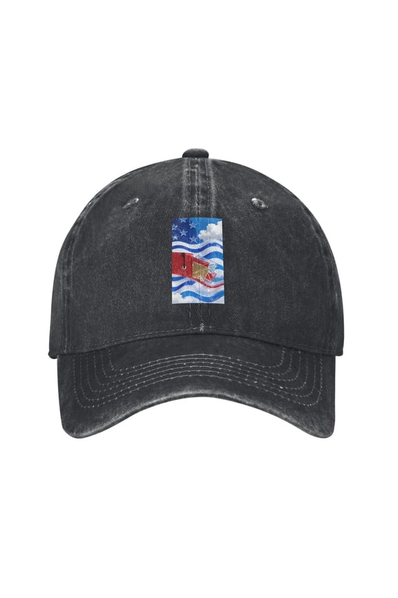 Washed Baseball Cap Postal Worker Us Flag Retro Adjustable Dad Hat Gift for Men Women Black