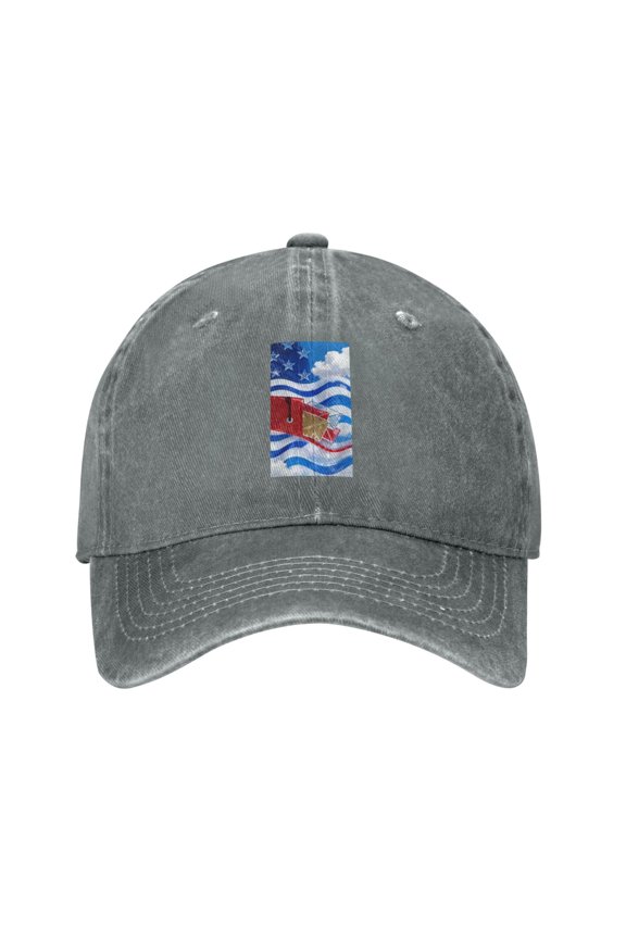 Washed Baseball Cap Postal Worker Us Flag Retro Adjustable Dad Hat Gift for Men Women Gray