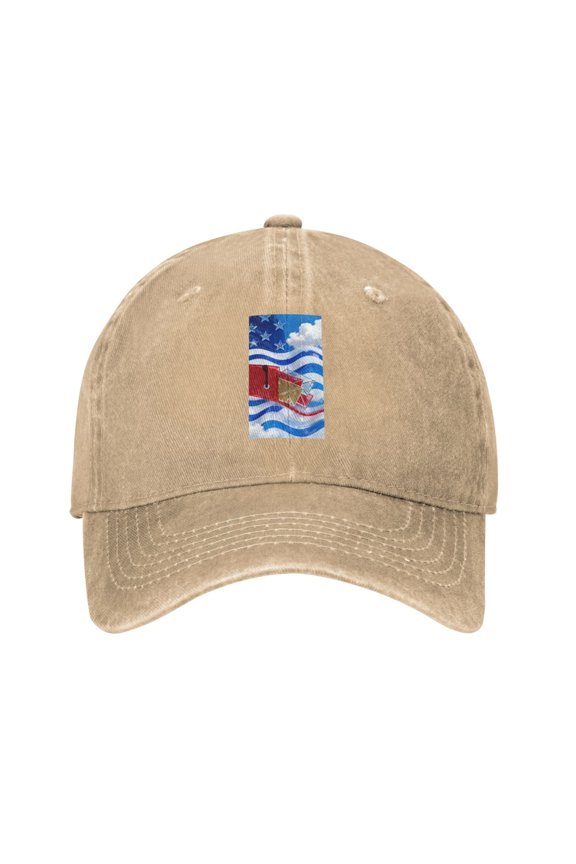 Washed Baseball Cap Postal Worker Us Flag Retro Adjustable Dad Hat Gift for Men Women Natural