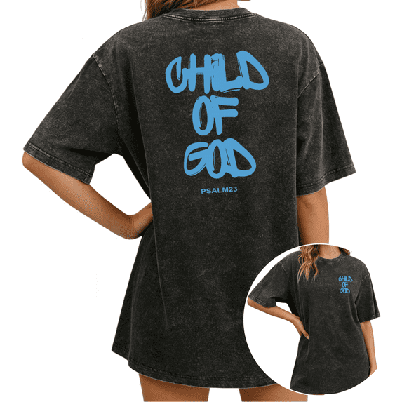 Child Of God Christian Graphic Print Tshirt Graphic Tees Shirts Streetwear Black S-2XL Tops