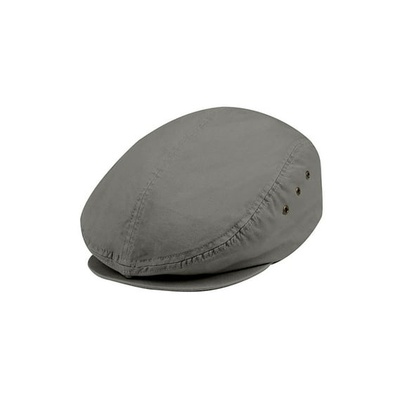 Washed Canvas Golfing Beret Ivy Ascot Cabbie Cap Dark Grey
