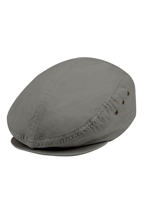 Washed Canvas Golfing Beret Ivy Ascot Cabbie Cap Dark Grey