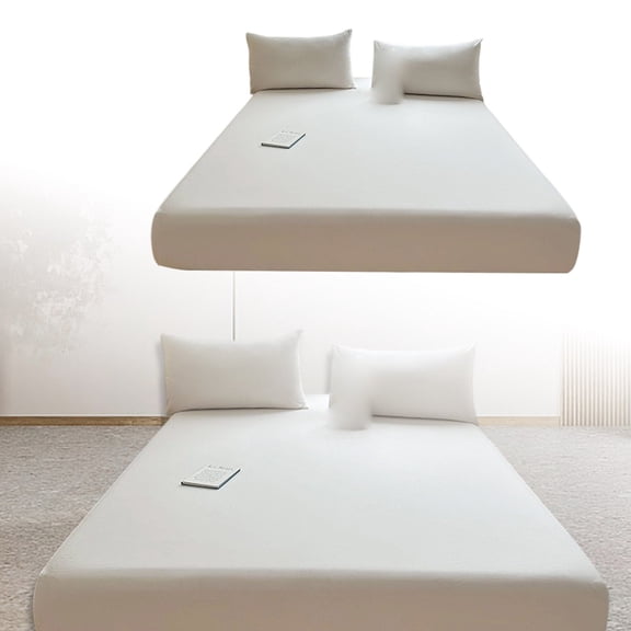 Washed Class-A Baby Grade Fitted Sheet, OEKO-TEX Certified Soft Bed Cover, 16" Deep Pocket Breathable Mattress Protector, 160GSM Cooling Solid Color Sheet for All Seasons