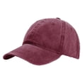 thumbnail image 1 of Washed Cotton Baseball Cap Soft Crown Distressed Dad Hat Low Profile Classic Curved Bill Hat For Daily Outdoor Sports(Red-60Cm), 1 of 2
