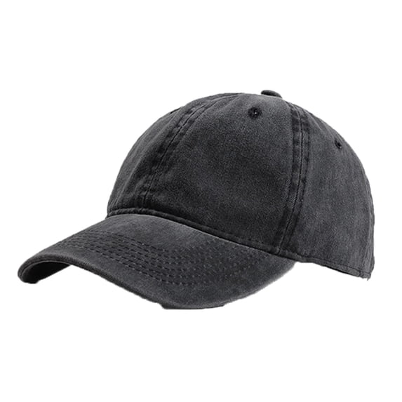 Washed Cotton Baseball Cap Unisex Classic Denim Soft Top Hat Adjustable 22-23.6 inches