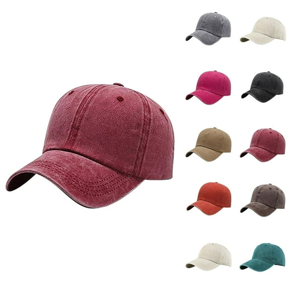 Washed Cotton Baseball Hat for Women – Plain Casual Dad Hat, Classic Adjustable Cap for Summer Fashion, Outdoor Protection, Daily Wear & Travel Style