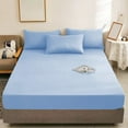 thumbnail image 1 of Washed Cotton Bed Skirt with Anti-Slip Sheet | 78.74x59 Inch Queen Size Bed Ruffle | Polyester Multicolor Dust Ruffle & Coverlet Set, 1 Piece, 1 of 5