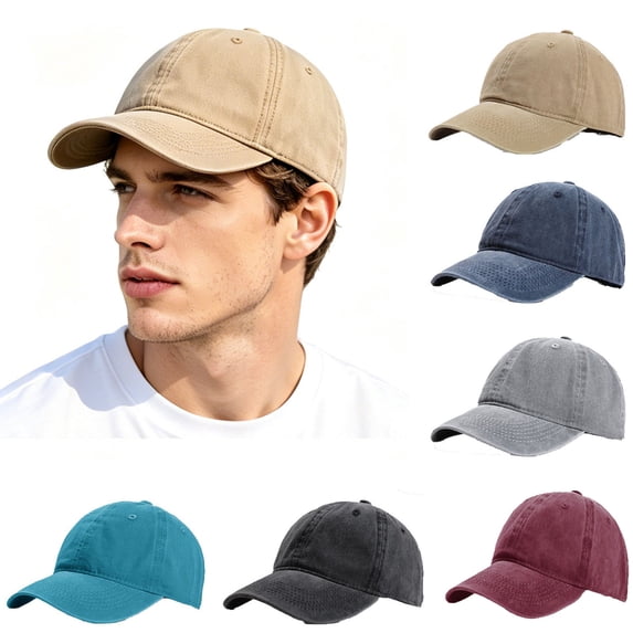 Washed Cotton Dad Hats for Men Women, Retro Adjustable Baseball Caps with Curved Brim, Breathable Casual Hat for Daily Outdoor Running