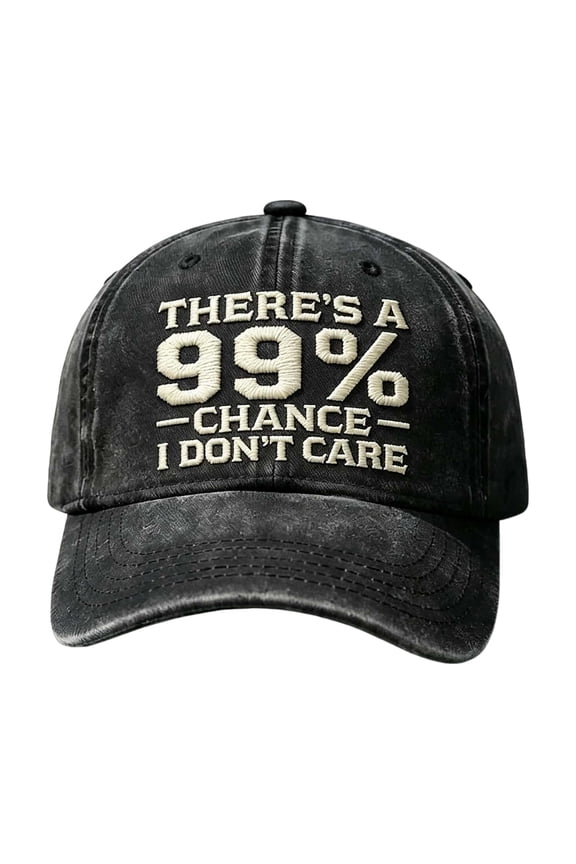 Washed Cotton Denim Distressed Baseball Cap Vintage Soft Top Printed Hat Unisex Adjustable Casual Outdoor Daily Wear