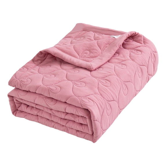 Washed Cotton Feel Summer Quilt, 3D Quilting Lightweight Blanket for Breathable Comfort, Perfect Bedding for Warm Nights and Dorm Life