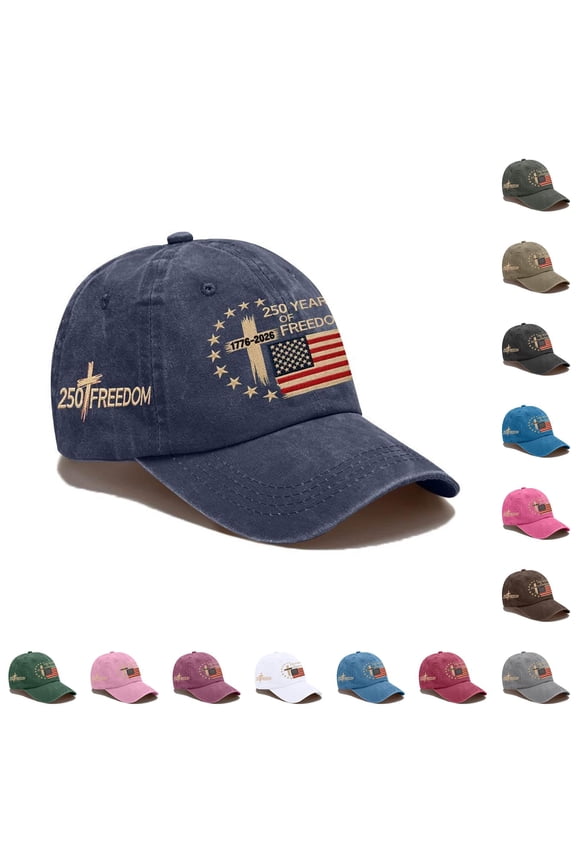 Washed Cotton Hats with Vintage Flag Design And Adjustable Fit, Great for Father’s Day Gifts Birthday Surprises Saffron