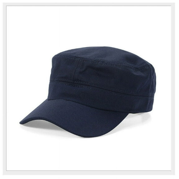 Washed Cotton Military Caps Cadet Army Caps Unique Design Vintage Flat Top Cap