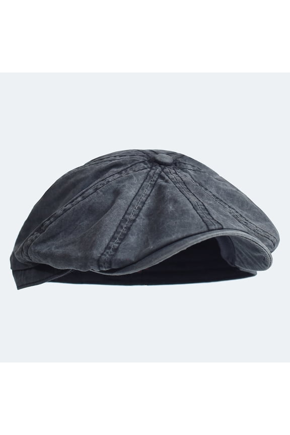 Washed Cotton Newsboy Cap Peaky Octagonal Hat Vintage Casual Cap Solid Berets Visor Gatsby Flat Ivy Hat Mens Flat Cap 8 Panel Washed Cotton Outdoor Sun Protection Newsboy Cap