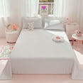 thumbnail image 1 of Washed Cotton Solid Color Flat Sheet, 63" x 91" Queen Size Soft Breathable Single Bedding Sheet for Full Size Bed, Bedroom, 1 of 7