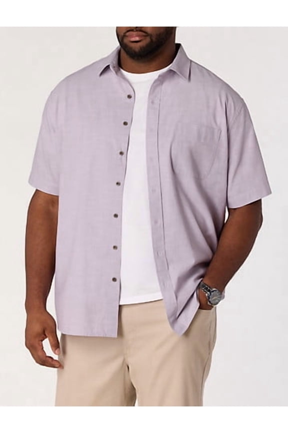 Washed Cotton Sport Shirt Lavender Gray 6XLT