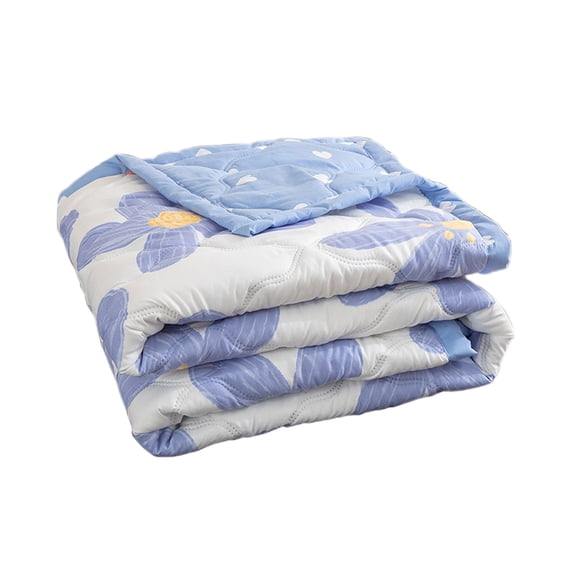 Washed Cotton Summer Quilt – Soft & Breathable Floral Print Comforter for AC Room, Machine Washable & Fade-Resistant 39x59in