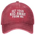 thumbnail image 1 of Washed Dad Hat with Tiger Embroidery, Unisex Adjustable Baseball Cap, Casual Humor Outdoor Headwear, 1 of 2