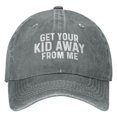 thumbnail image 1 of Washed Dad Hat with Tiger Embroidery, Unisex Adjustable Baseball Cap, Casual Humor Outdoor Headwear, 1 of 2