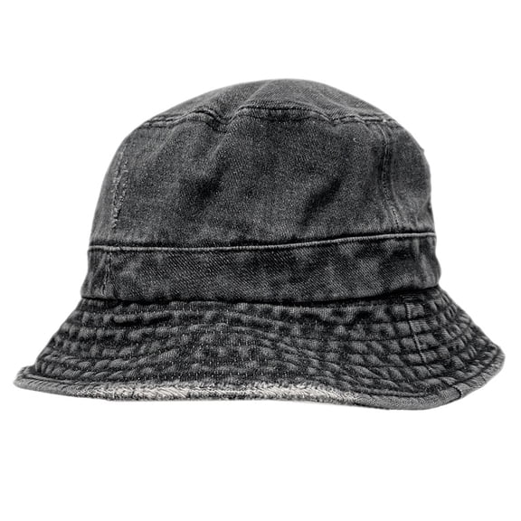 Washed Denim Cotton Bucket Sun Hat