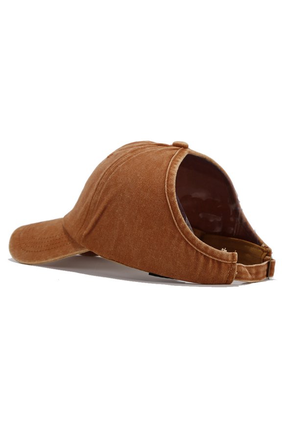 Washed Distressed Cotton Baseball Cap, Adjustable Casual Outdoor Hat-Rust Red, [54-59 head circumference suitable]