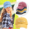 thumbnail image 1 of Washed Distressed Soft Top Baseball Cap with BAD HAIR DAY Embroidery Womens Outdoor Sun Hat Casual Cap Navy, 1 of 6