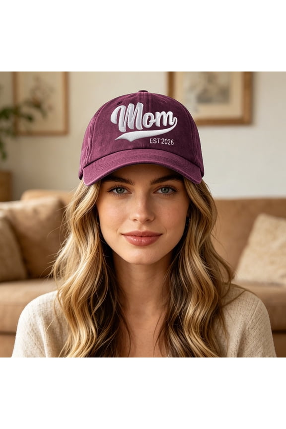 Washed Embroidered Baseball Cap Visor Hat for Everyday Casual Wear Sun Shield with Breathable and Classic Design, Wine