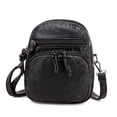 thumbnail image 1 of Washed Leather Multi-Compartment Women Mini Shoulder Crossbody Bag, USB Port Large Screen Cell Phone Coin Purse, Adjustable Removable Strap Vintage Casual Daily Shopping Travel Handbag, 1 of 4