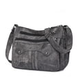 thumbnail image 1 of Washed Leather Shoulder Bag for Women with Adjustable Strap and Multiple Compartments 27 cm x 13 cm x 21 cm, 1 of 2