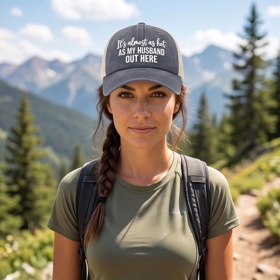 Washed Mesh Trucker Hat Adjustable Funny Slogan Baseball Cap For Women Outdoor Travel