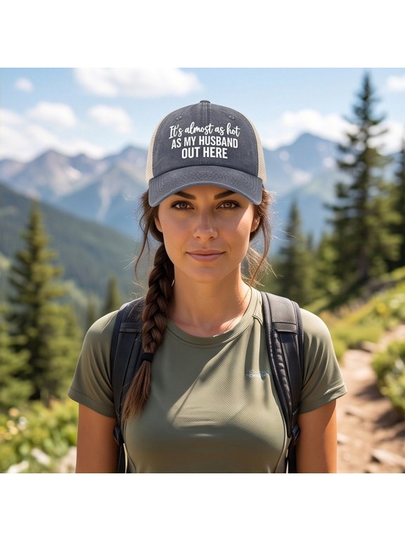 Washed Mesh Trucker Hat Adjustable Funny Slogan Baseball Cap For Women Outdoor Travel