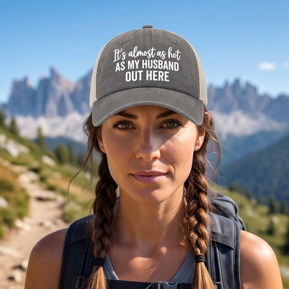 Washed Mesh Trucker Hat Adjustable Funny Slogan Baseball Cap For Women Outdoor Travel