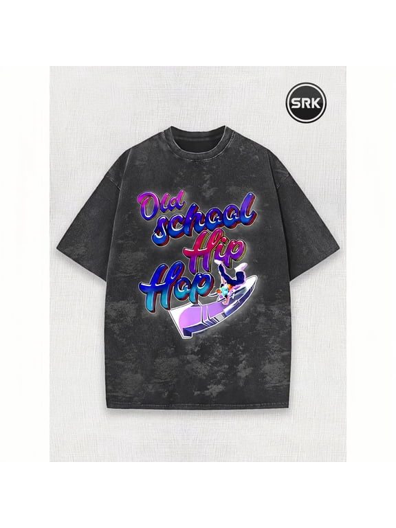 Washed Old School Hip Hop Graffiti Streetwear Vintage Oversized Grunge Y2K Short Sleeve Crewneck Cotton Unisex Men's Women's Tee Shirt