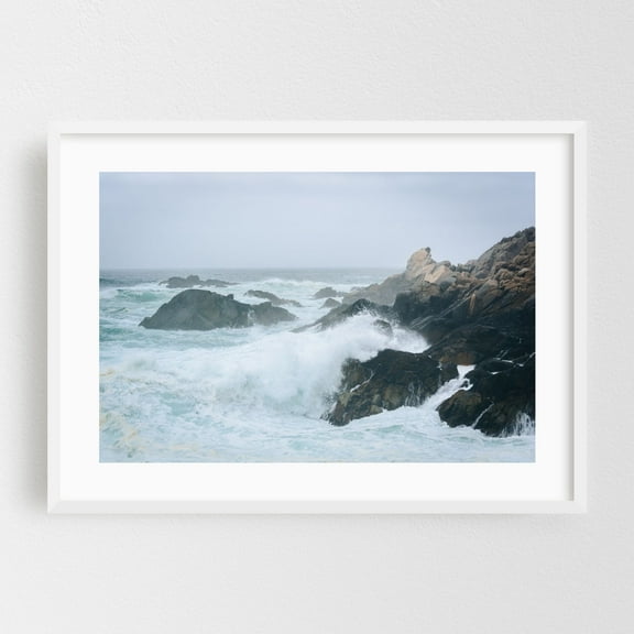 Washed Out, Big Sur - Big Sur California Photography White Framed Wall Art Print 12 x 18 inches