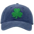 thumbnail image 1 of Washed Plain Baseball Cap Clover Embroidered Casquette Adjustable Cap Sporty Dad Hat Golf Hat UV Protection, 1 of 2