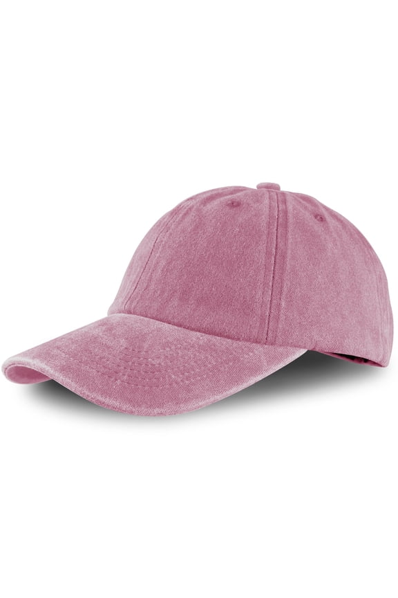 Washed Plain Baseball Cap,for Women Vintage Distressed Dad Hat,Adjustable Trucker Caps Pink